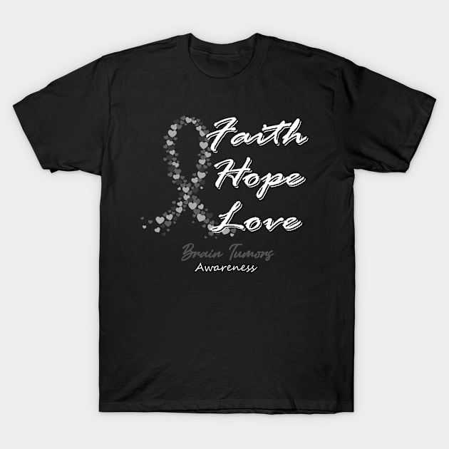 Brain Tumors Awareness Faith Hope Love - In This Family We Fight Together T-Shirt by BoongMie